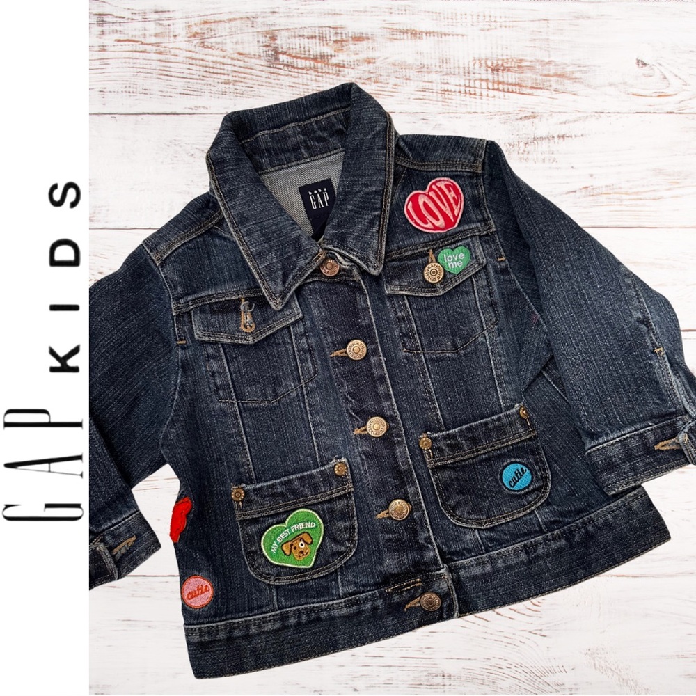 Baby Gap Toddler Dark Denim Patchwork Jacket with Pockets / Size 18-24 mo